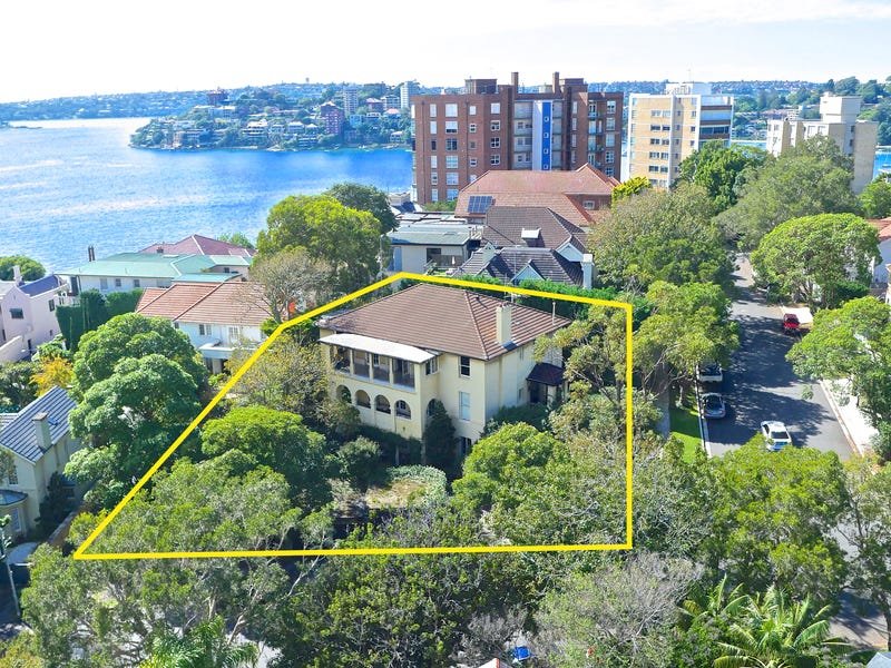 Aerial site view of 147 Darling Point Road, Sydney