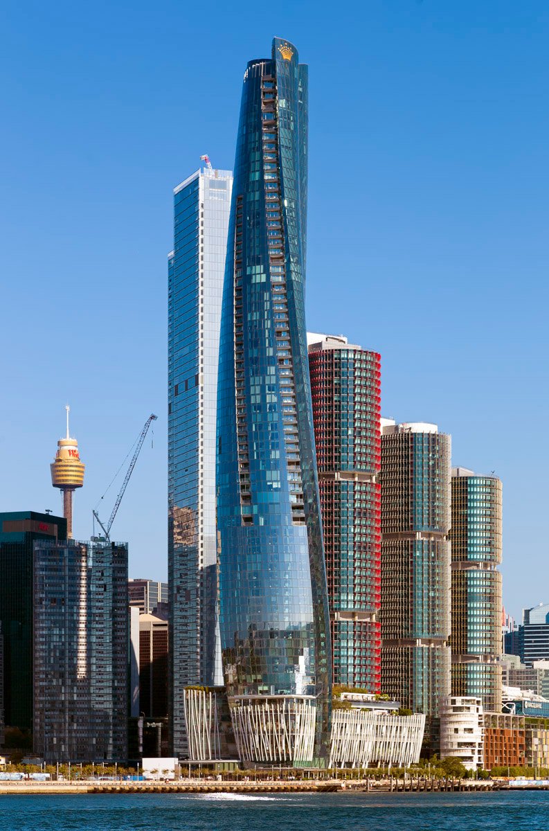 Crown Sydney tower at Barangaroo viewed from the harbour