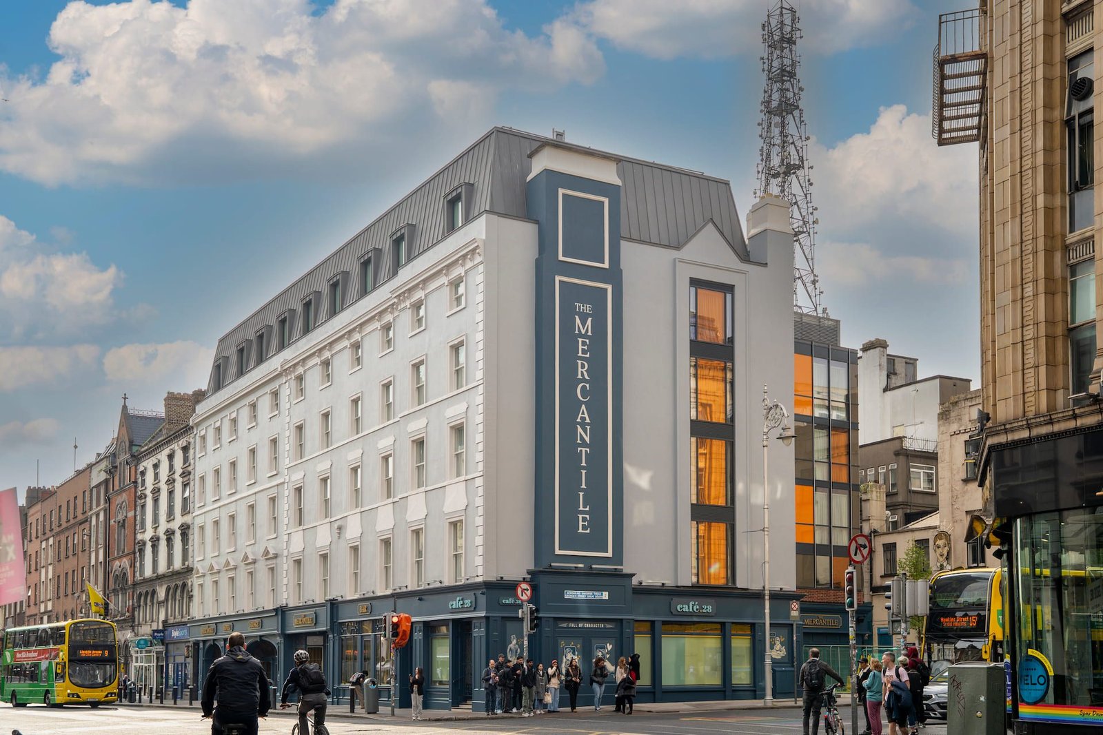 Mercantile Hotel exterior on Dame Street, Dublin