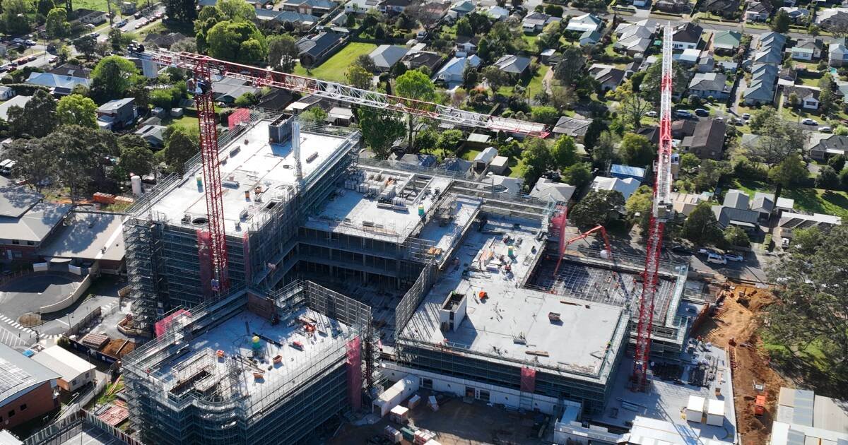 Shoalhaven Hospital redevelopment construction site, Nowra