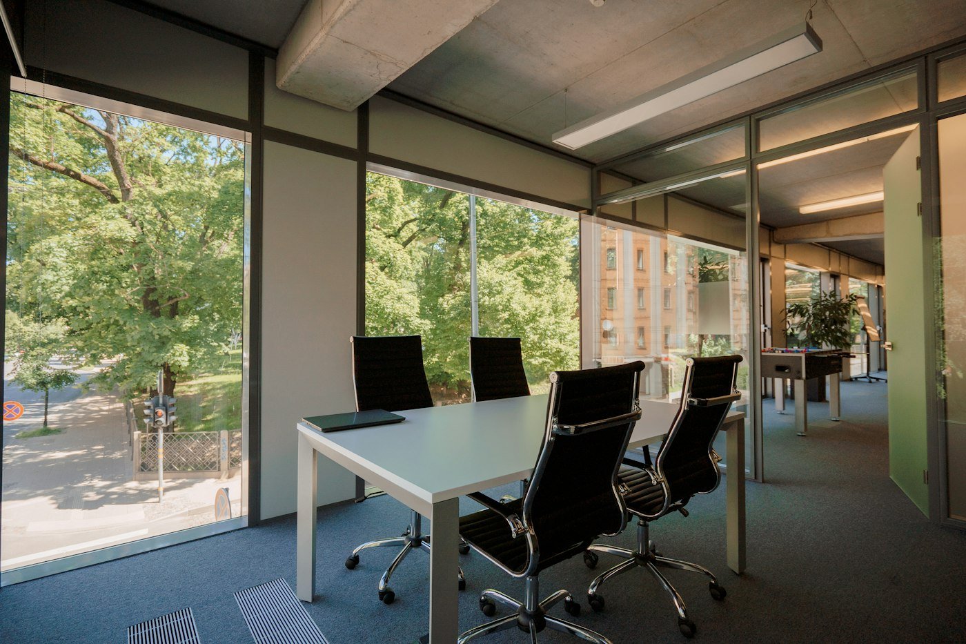Representative office meeting room with glazed partitions