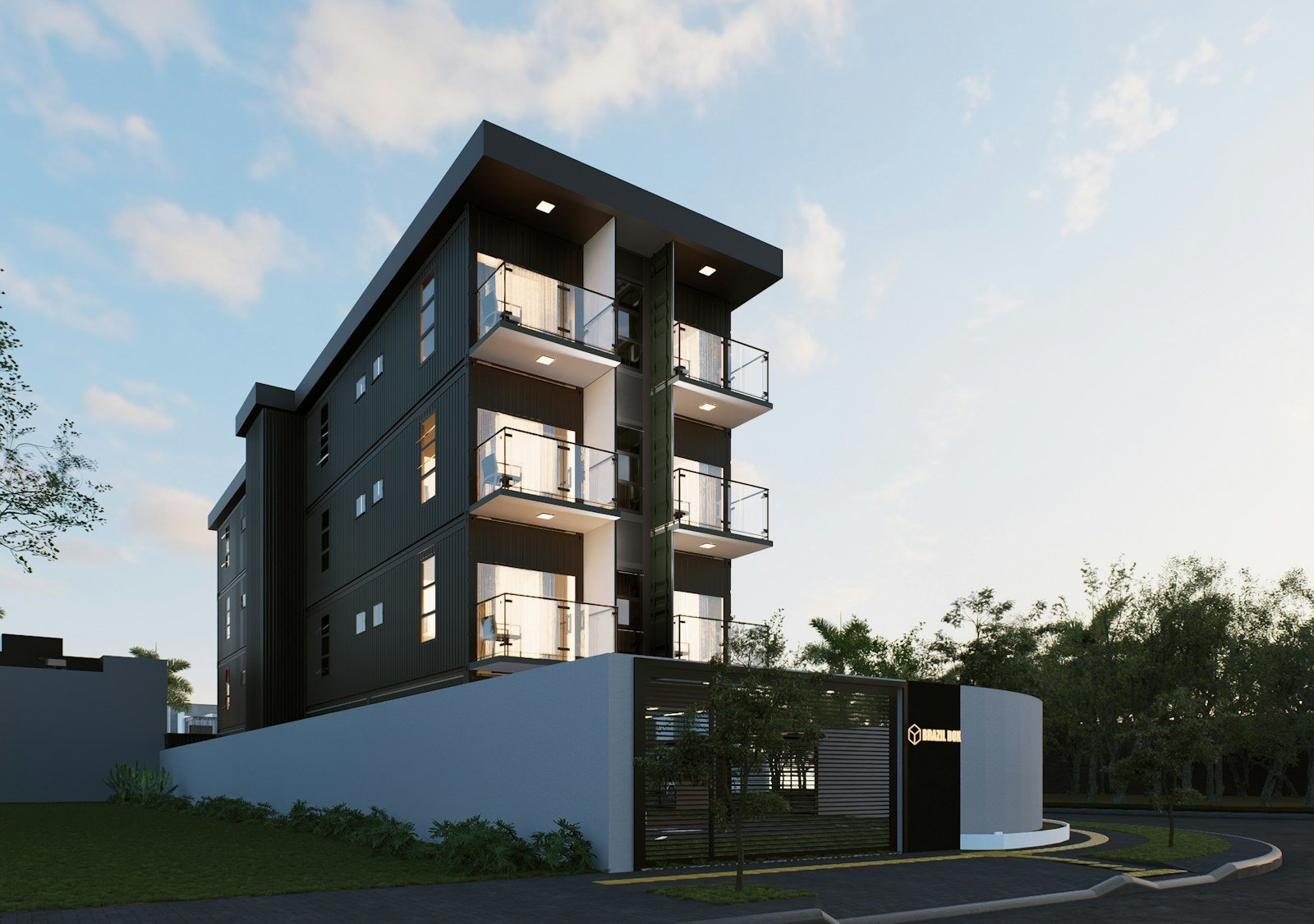 Representative image: Modern apartment building with balconies and large windows