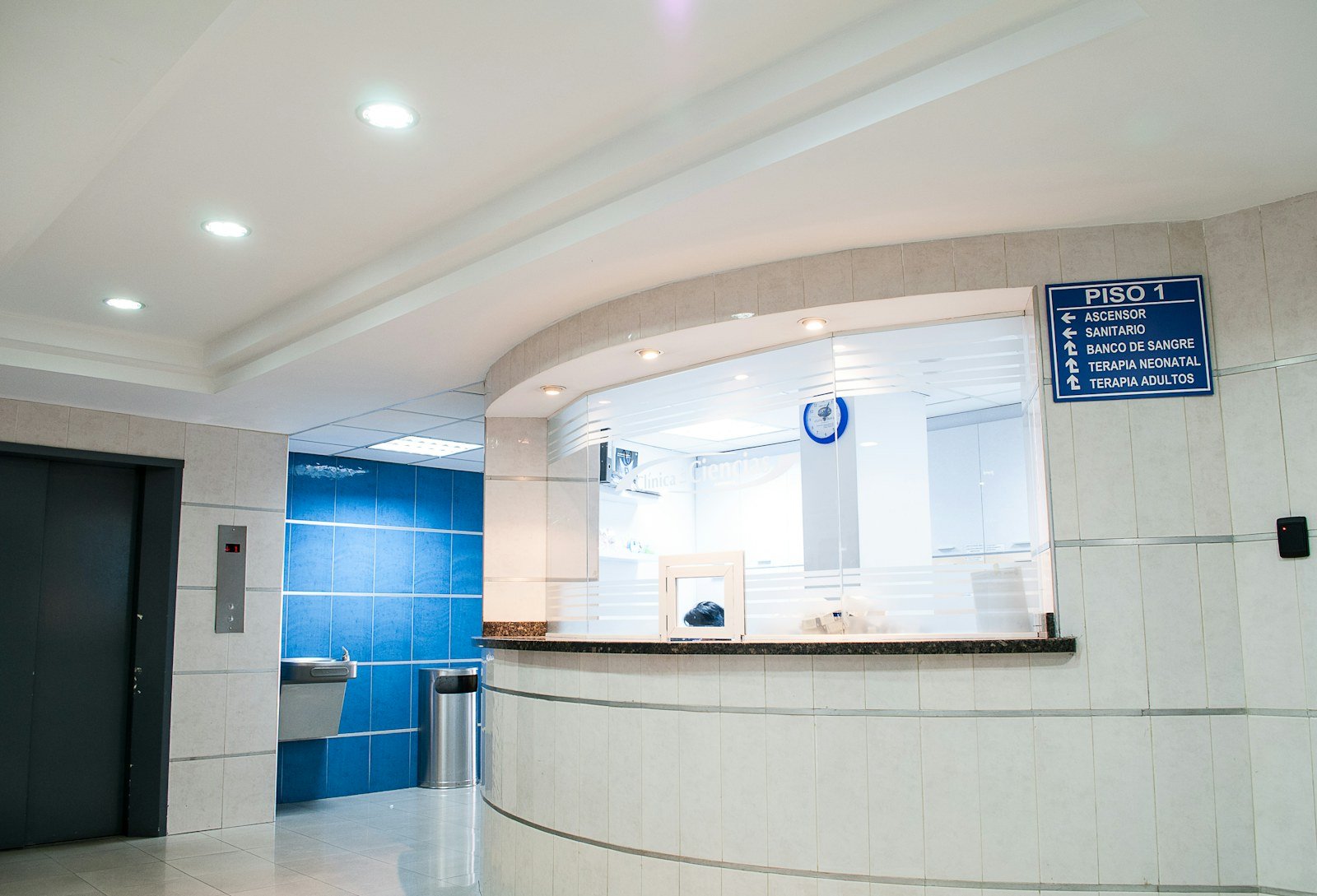 Representative image: hospital lobby reception with signage
