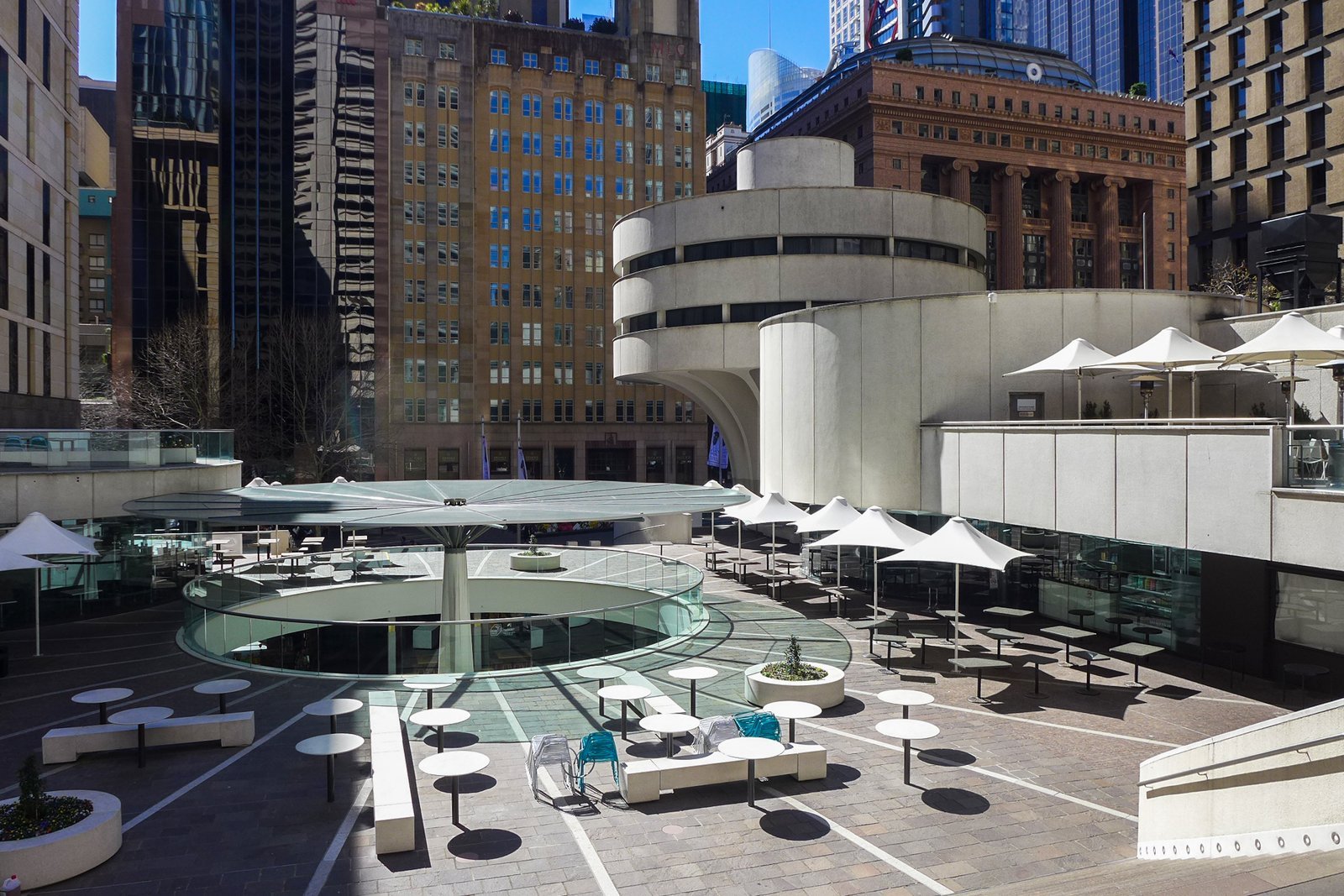 The MLC Centre retail podium at Martin Place, Sydney, before the upgrade